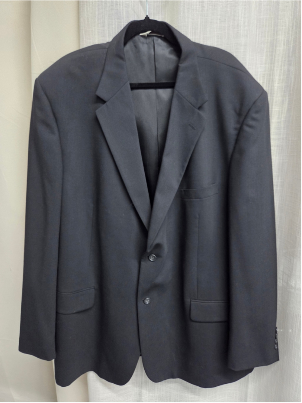 Pronto Uomo Black Two-Button Men's Blazer Wool Size 50L
